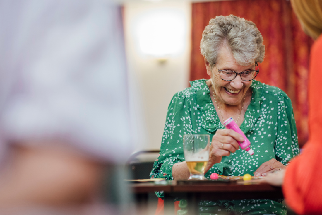 woman playing bingo